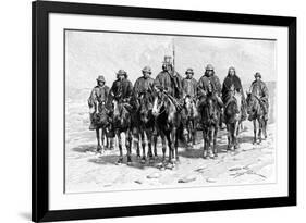 An Araucanian (Mapuch) Chief and His Staff, Chile and Argentina, 1895-null-Framed Giclee Print