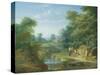 An Arcadian Landscape-Jacob Andries Beschey-Stretched Canvas