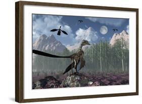 An Archaeopteryx Standing at the Edge of a Forest-Stocktrek Images-Framed Art Print