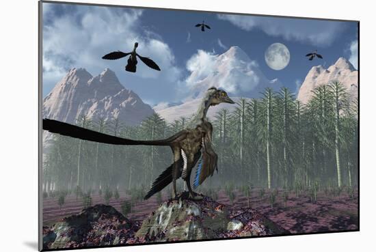 An Archaeopteryx Standing at the Edge of a Forest-Stocktrek Images-Mounted Premium Giclee Print