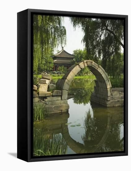 An Arched Bridge at Yuanmingyuan, Beijing, China-Kober Christian-Framed Stretched Canvas