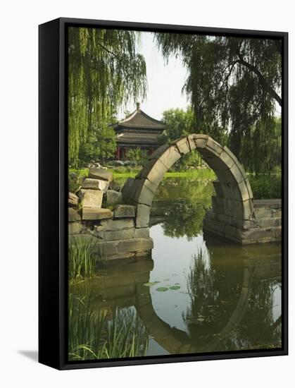 An Arched Bridge at Yuanmingyuan, Beijing, China-Kober Christian-Framed Stretched Canvas