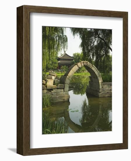 An Arched Bridge at Yuanmingyuan, Beijing, China-Kober Christian-Framed Photographic Print