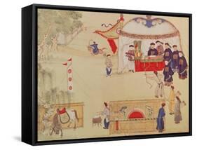 An Archery Contest, Late 18th Century, (Colour on Silk)-null-Framed Stretched Canvas