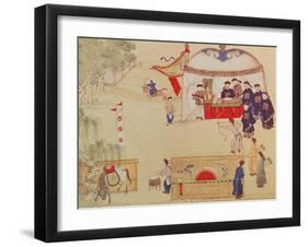 An Archery Contest, Late 18th Century, (Colour on Silk)-null-Framed Giclee Print