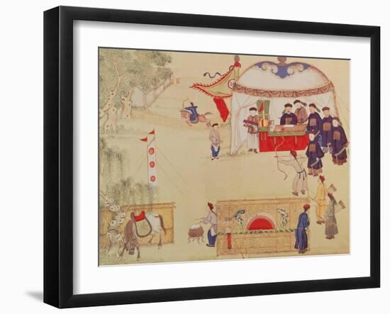 An Archery Contest, Late 18th Century, (Colour on Silk)-null-Framed Giclee Print