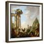 An Architectural Capriccio with a Preaching Apostle before Ruins-Giovanni Paolo Pannini or Panini-Framed Giclee Print