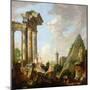 An Architectural Capriccio with a Preaching Apostle before Ruins-Giovanni Paolo Pannini or Panini-Mounted Giclee Print