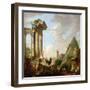 An Architectural Capriccio with a Preaching Apostle before Ruins-Giovanni Paolo Pannini or Panini-Framed Giclee Print