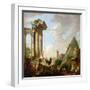 An Architectural Capriccio with a Preaching Apostle before Ruins-Giovanni Paolo Pannini or Panini-Framed Giclee Print