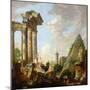 An Architectural Capriccio with a Preaching Apostle before Ruins-Giovanni Paolo Pannini or Panini-Mounted Giclee Print