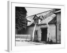 An Archway Made of Whale Bones Outside a Pub Entrance at Great Wrathing, Suffolk, England-null-Framed Photographic Print