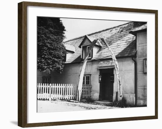 An Archway Made of Whale Bones Outside a Pub Entrance at Great Wrathing, Suffolk, England-null-Framed Photographic Print