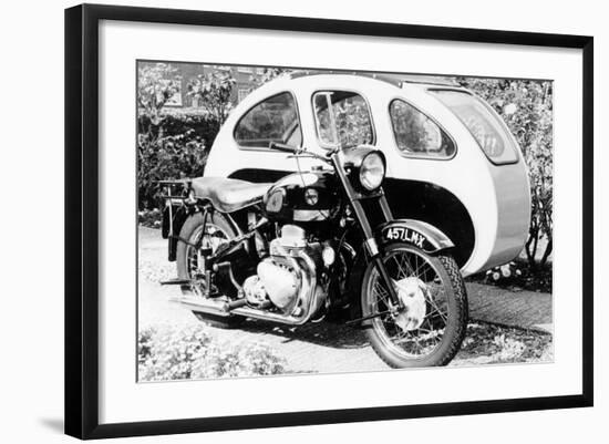 An Ariel Square 4 1000cc, with a Large Sidecar, C1952-null-Framed Photographic Print