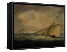 An Armed Cutter off the Coast-Thomas Buttersworth-Framed Stretched Canvas