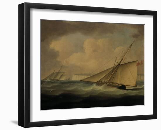 An Armed Cutter off the Coast-Thomas Buttersworth-Framed Giclee Print