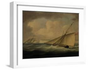 An Armed Cutter off the Coast-Thomas Buttersworth-Framed Giclee Print