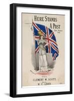 An Armour-Clad Britannia with a Large Union Flag-W.c. Levey-Framed Art Print