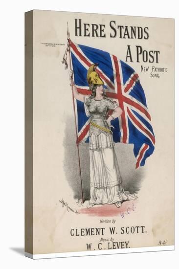 An Armour-Clad Britannia with a Large Union Flag-W.c. Levey-Stretched Canvas