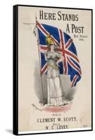 An Armour-Clad Britannia with a Large Union Flag-W.c. Levey-Framed Stretched Canvas