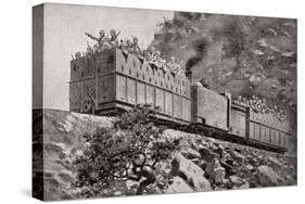 An Armoured Train in Reconnaissance Action Near Kimberley, South Africa During the Second Boer War-Louis Creswicke-Stretched Canvas