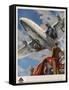 An Armstrong Whitworth "Ensign" of Imperial Airways Takes Off-null-Framed Stretched Canvas