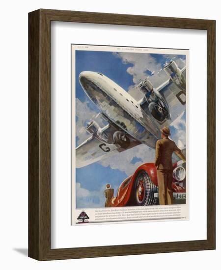 An Armstrong Whitworth "Ensign" of Imperial Airways Takes Off-null-Framed Photographic Print