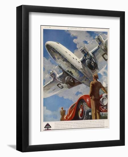 An Armstrong Whitworth "Ensign" of Imperial Airways Takes Off-null-Framed Photographic Print