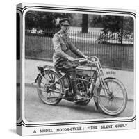 An Army Officer Sits Astride a 'silent Grey' Harley Davidson-null-Stretched Canvas