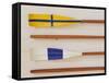 An Array of boat oars Mounted on a wall-null-Framed Stretched Canvas