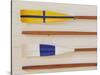 An Array of boat oars Mounted on a wall-null-Stretched Canvas