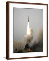 An Arrow Anti-ballistic Missile Interceptor Is Launched from Its Mobile Platform-Stocktrek Images-Framed Photographic Print