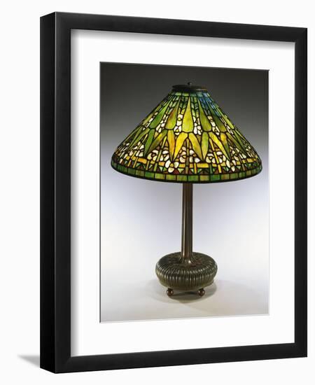 An Arrowroot Leaded Glass and Bronze Table Lamp-Guiseppe Barovier-Framed Giclee Print