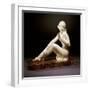 An Art Deco Alabaster Figure, Modelled as a Nude Female Bather-null-Framed Giclee Print