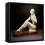 An Art Deco Alabaster Figure, Modelled as a Nude Female Bather-null-Framed Stretched Canvas