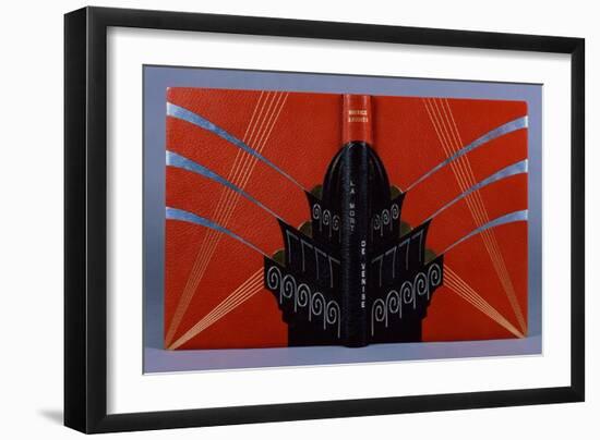 An Art Deco Binding of Orange Levant Morocco Designed by Henry De Waroquier (1881-1970), 1936-Adler & Sullivan-Framed Giclee Print