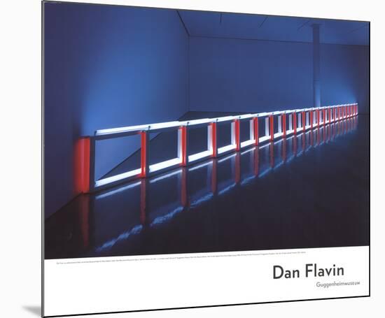 An Artificial Barrier Blue, Red and Blue Fluorescent Light (to Flavin Starbuck Judd)-Dan Flavin-Mounted Art Print