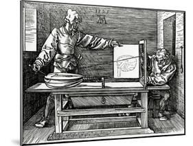 An Artist Drawing a Lute with the Aid of a Perspective Apparatus-Albrecht Dürer-Mounted Giclee Print