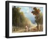 An Artist leading his Models Pony on a Wooded Track-Hubert Robert-Framed Giclee Print