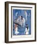 An Artist Paints a Dreary Beach Scene Unaware of the Water-Nymphs Disporting-Tom Purvis-Framed Art Print