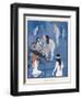 An Artist Paints a Dreary Beach Scene Unaware of the Water-Nymphs Disporting-Tom Purvis-Framed Art Print