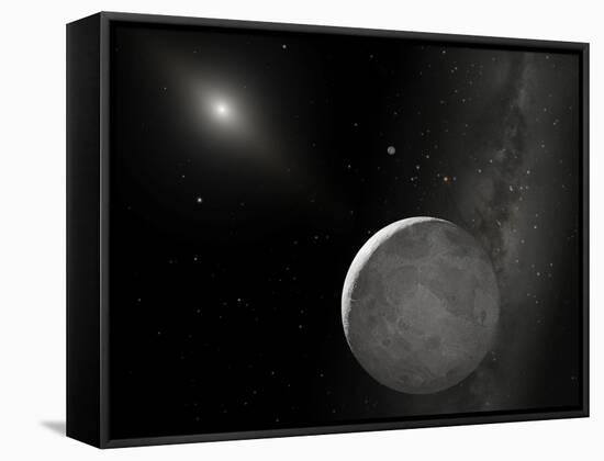 An Artist's Concept of Kuiper Belt Object 2003 UB313 (Nicknamed Xena) and Its Satellite Gabrielle-Stocktrek Images-Framed Stretched Canvas