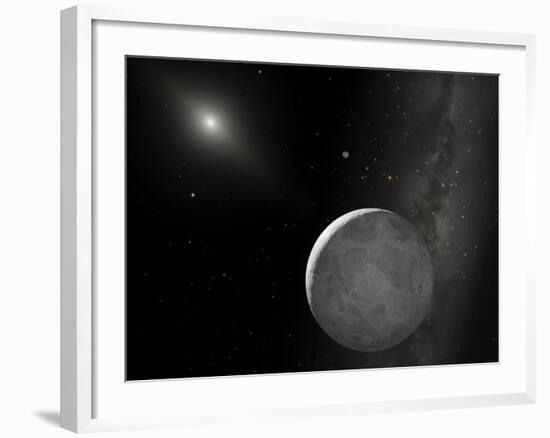 An Artist's Concept of Kuiper Belt Object 2003 UB313 (Nicknamed Xena) and Its Satellite Gabrielle-Stocktrek Images-Framed Photographic Print