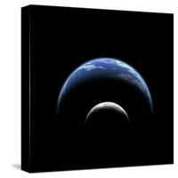 An Artist's Depiction of a Large Planet Covered by Oceans with a Thick Atmosphere-null-Stretched Canvas