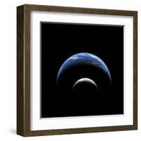 An Artist's Depiction of a Large Planet Covered by Oceans with a Thick Atmosphere-null-Framed Art Print