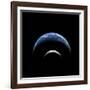 An Artist's Depiction of a Large Planet Covered by Oceans with a Thick Atmosphere-null-Framed Art Print