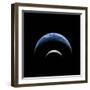 An Artist's Depiction of a Large Planet Covered by Oceans with a Thick Atmosphere-null-Framed Art Print