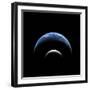 An Artist's Depiction of a Large Planet Covered by Oceans with a Thick Atmosphere-null-Framed Art Print