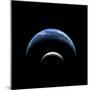 An Artist's Depiction of a Large Planet Covered by Oceans with a Thick Atmosphere-null-Mounted Art Print