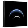 An Artist's Depiction of a Large Planet Covered by Oceans with a Thick Atmosphere-null-Framed Stretched Canvas